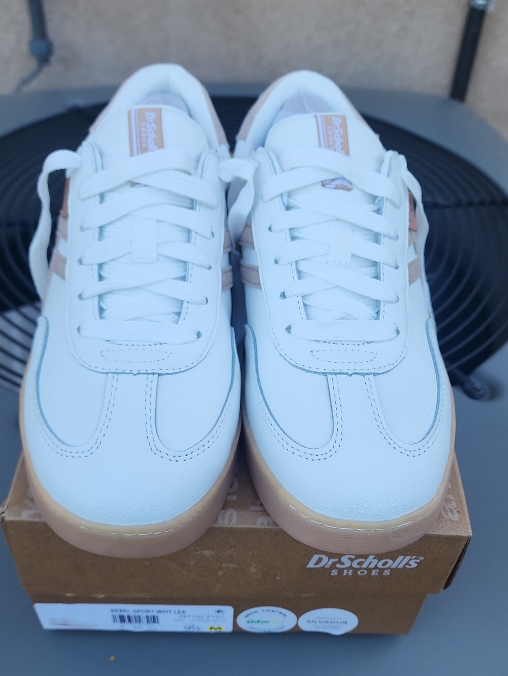 Dr. Scholl's White & Tan Retro Sneakers